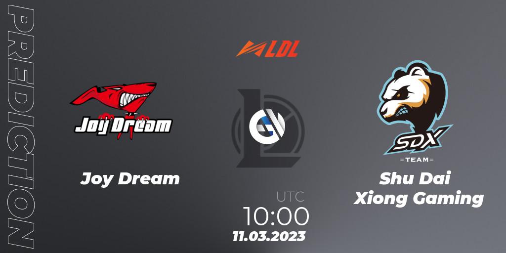 Joy Dream - Shu Dai Xiong Gaming: прогноз. 11.03.2023 at 10:00, LoL, LDL 2023 - Regular Season