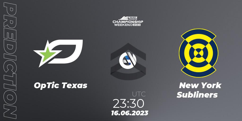 OpTic Texas - New York Subliners: прогноз. 16.06.2023 at 23:30, Call of Duty, Call of Duty League Championship 2023