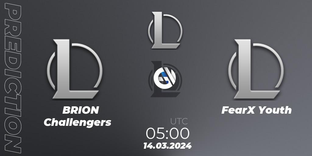 BRION Challengers - FearX Youth: прогноз. 14.03.24, LoL, LCK Challengers League 2024 Spring - Group Stage