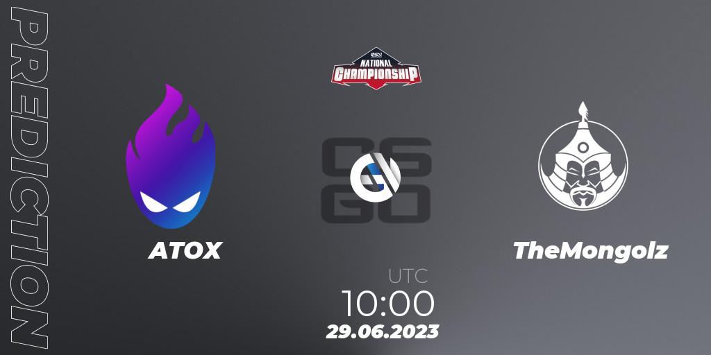 ATOX - TheMongolz: прогноз. 29.06.23, CS2 (CS:GO), ESN National Championship 2023