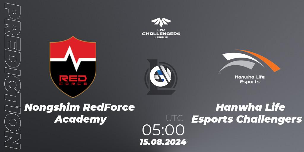 Nongshim RedForce Academy - Hanwha Life Esports Challengers: прогноз. 15.08.2024 at 05:00, LoL, LCK Challengers League 2024 Summer - Group Stage