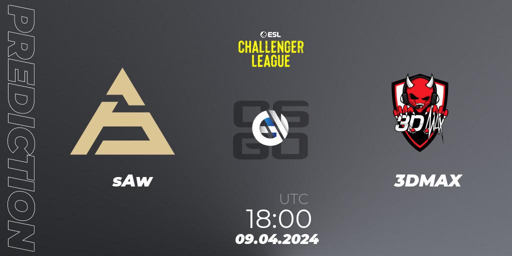 sAw - 3DMAX: прогноз. 09.04.24, CS2 (CS:GO), ESL Challenger League Season 47: Europe