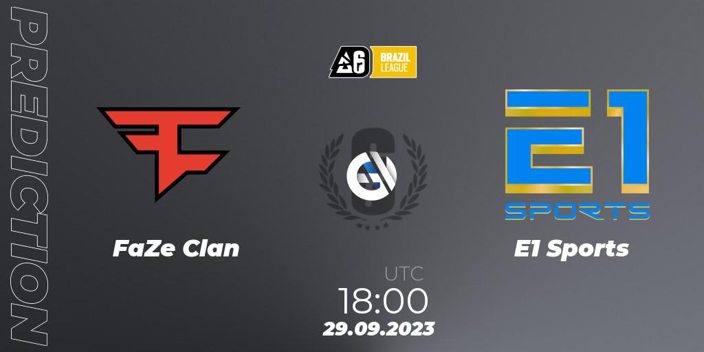 FaZe Clan - E1 Sports: прогноз. 29.09.2023 at 18:00, Rainbow Six, Brazil League 2023 - Stage 2