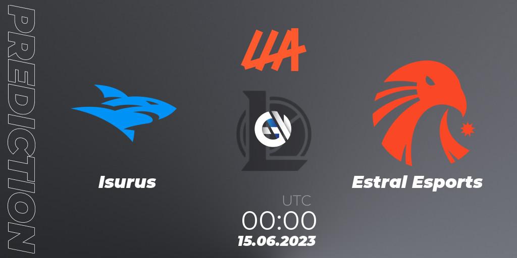 Isurus - Estral Esports: прогноз. 15.06.2023 at 00:00, LoL, LLA Closing 2023 - Group Stage