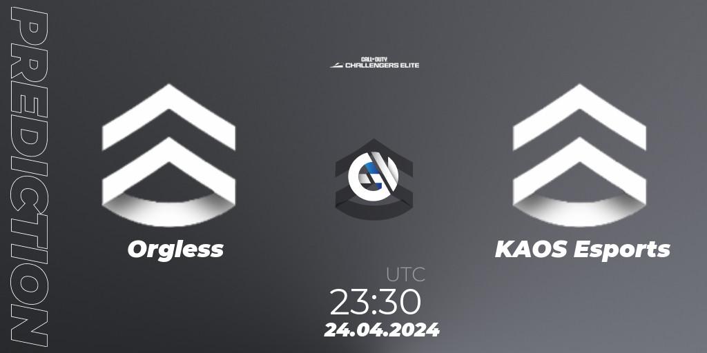 Orgless - KAOS Esports: прогноз. 24.04.2024 at 23:30, Call of Duty, Call of Duty Challengers 2024 - Elite 2: NA