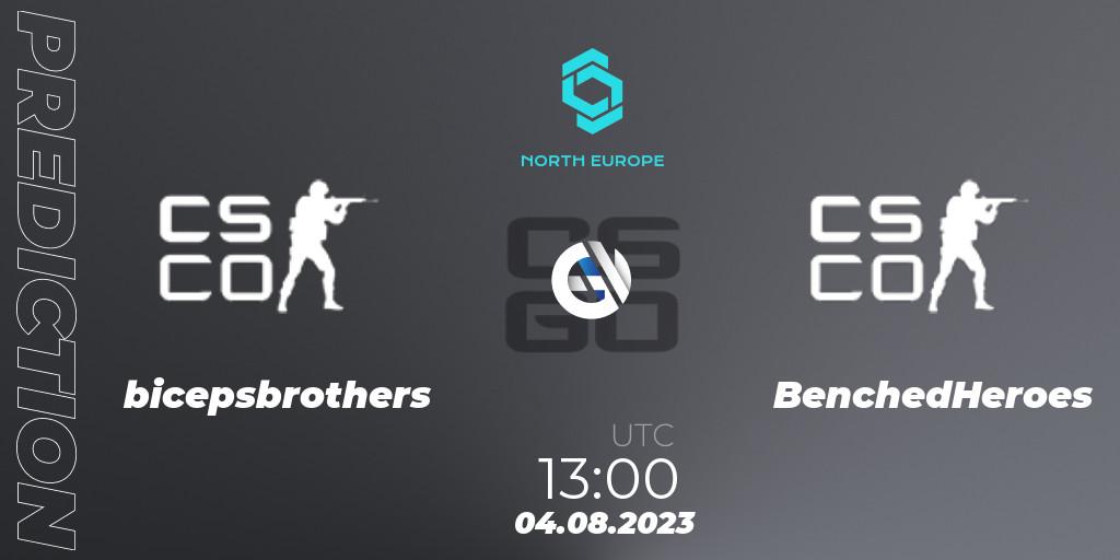 bicepsbrothers - BenchedHeroes: прогноз. 04.08.2023 at 13:00, Counter-Strike (CS2), CCT North Europe Series #7: Open Qualifier