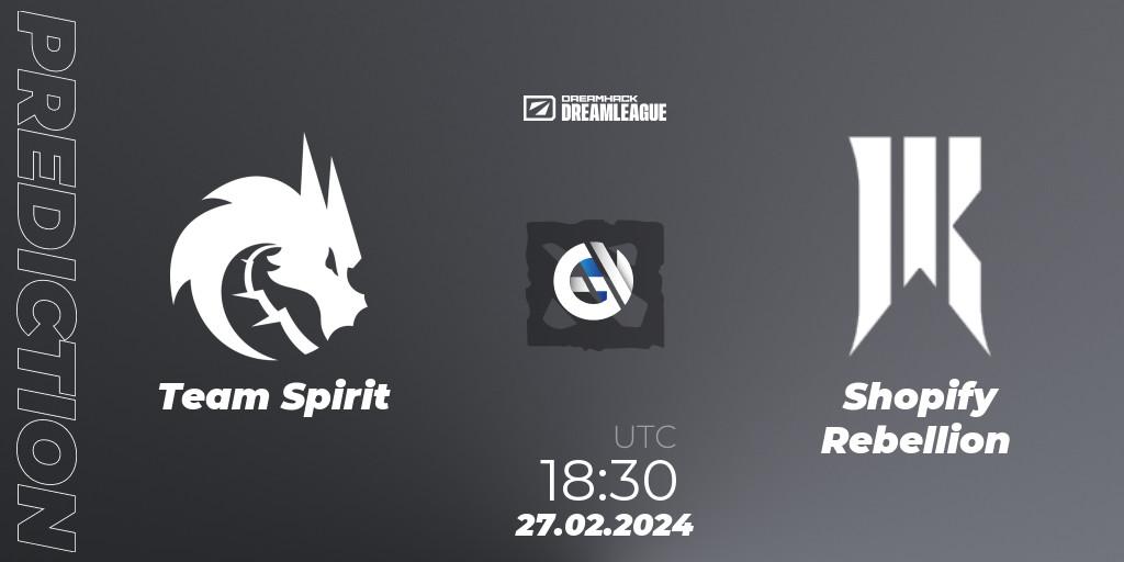 Team Spirit - Shopify Rebellion: прогноз. 27.02.2024 at 18:25, Dota 2, DreamLeague Season 22