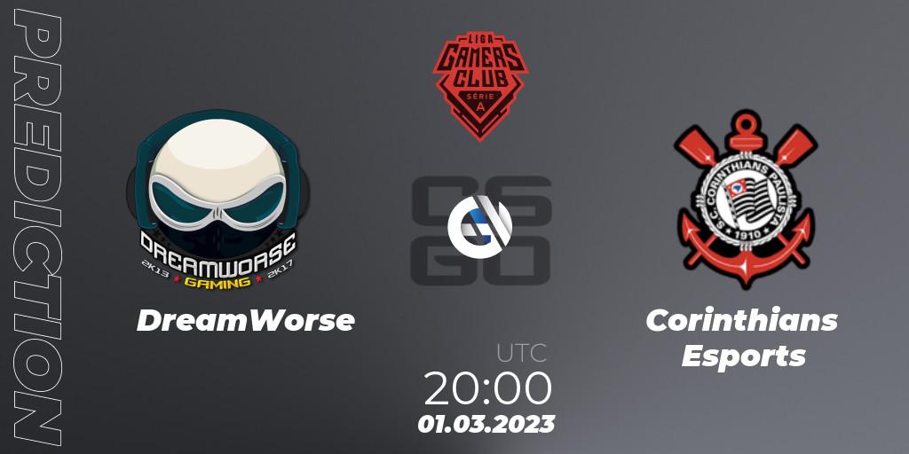 DreamWorse - Corinthians Esports: прогноз. 01.03.2023 at 20:00, Counter-Strike (CS2), Gamers Club Liga Série A: February 2023