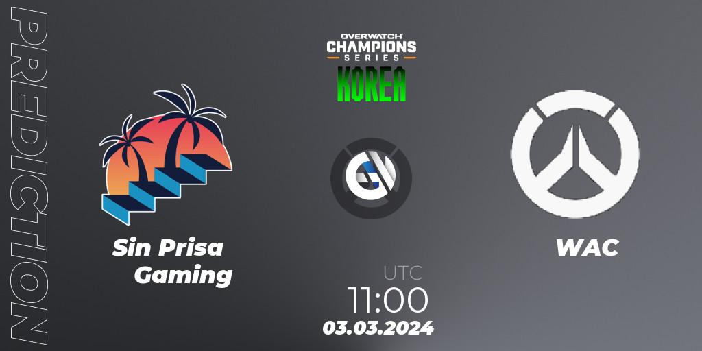 Sin Prisa Gaming - WAC: прогноз. 03.03.2024 at 11:00, Overwatch, Overwatch Champions Series 2024 - Stage 1 Korea