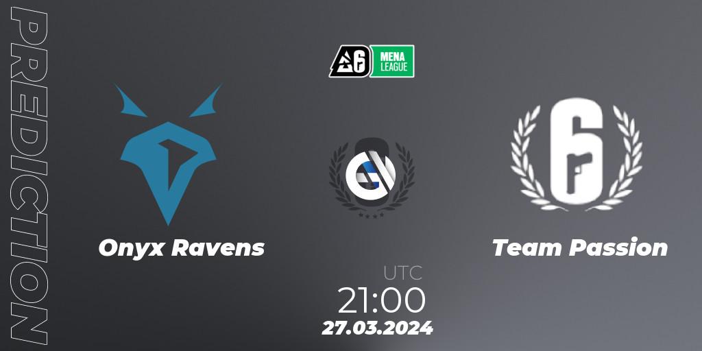 Onyx Ravens - Team Passion: прогноз. 27.03.2024 at 21:00, Rainbow Six, MENA League 2024 - Stage 1