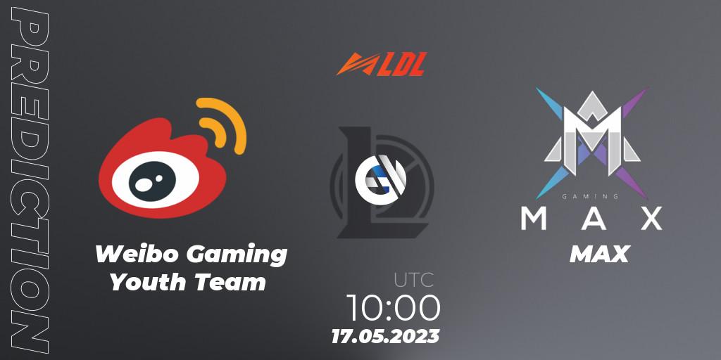 Weibo Gaming Youth Team - MAX: прогноз. 17.05.2023 at 10:00, LoL, LDL 2023 - Regular Season - Stage 2
