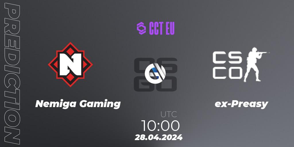 Nemiga Gaming - ex-Preasy: прогноз. 28.04.2024 at 10:00, Counter-Strike (CS2), CCT Season 2 Europe Series 1