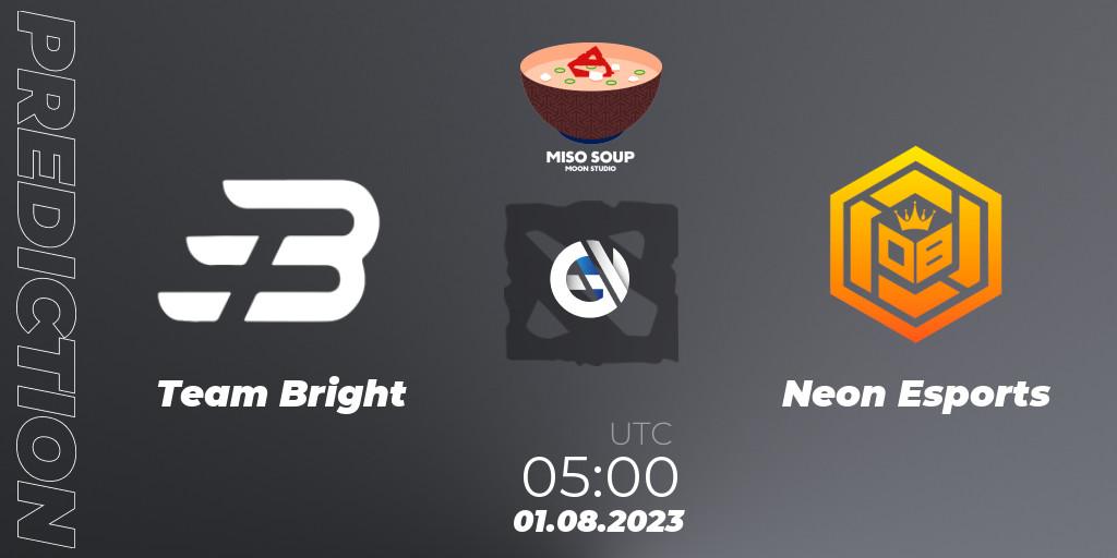 Team Bright - Neon Esports: прогноз. 01.08.2023 at 05:13, Dota 2, Moon Studio Miso Soup