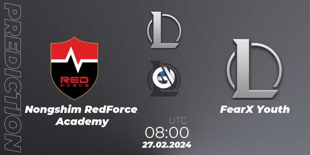 Nongshim RedForce Academy - FearX Youth: прогноз. 27.02.24, LoL, LCK Challengers League 2024 Spring - Group Stage