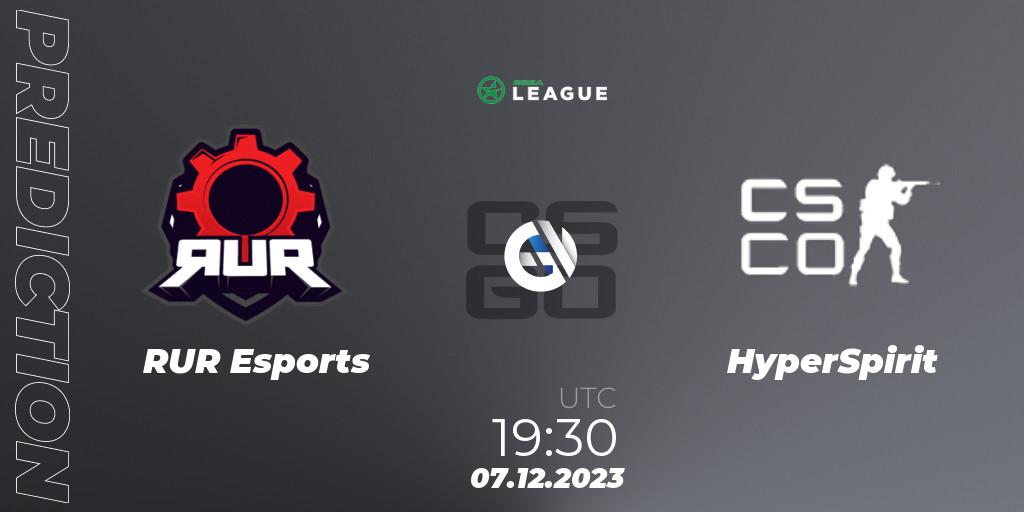 RUR Esports - HyperSpirit: прогноз. 07.12.2023 at 18:00, Counter-Strike (CS2), ESEA Season 47: Main Division - Europe