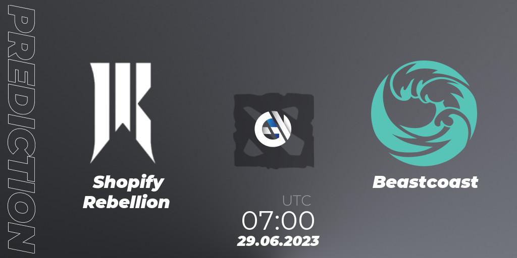 Shopify Rebellion - Beastcoast: прогноз. 29.06.2023 at 07:13, Dota 2, Bali Major 2023 - Group Stage