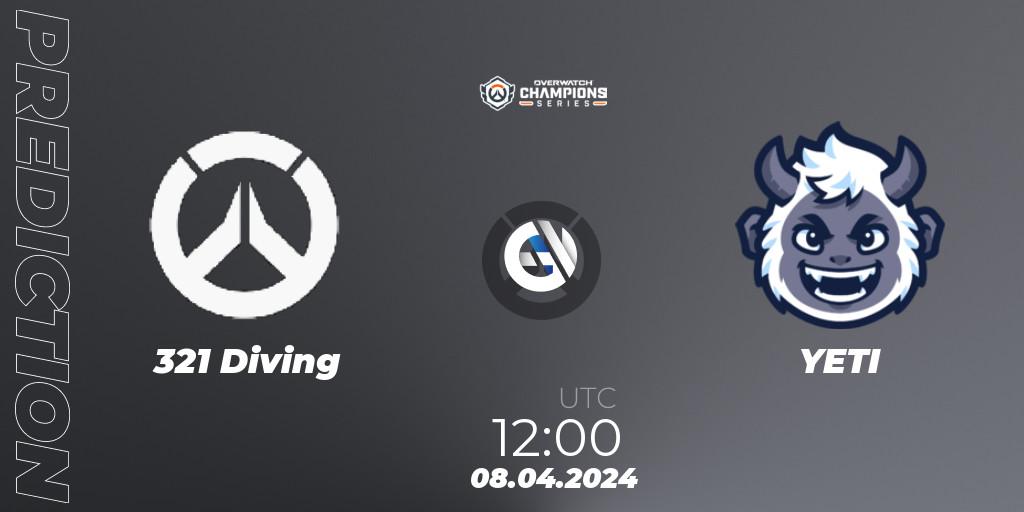 321 Diving - YETI: прогноз. 08.04.2024 at 12:00, Overwatch, Overwatch Champions Series 2024 - Asia Stage 1 Wild Card