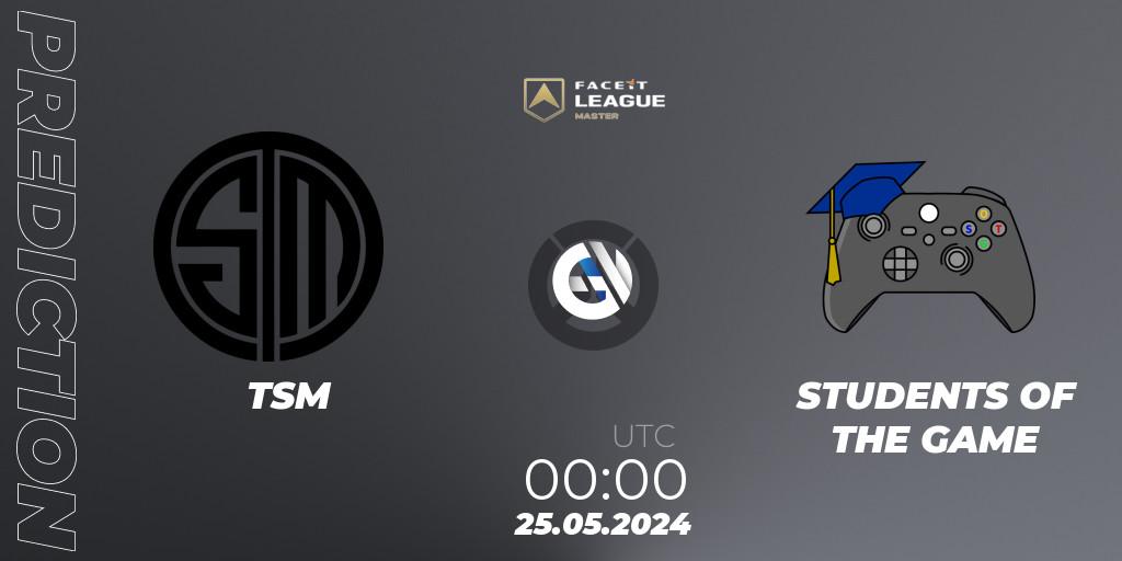 TSM - STUDENTS OF THE GAME: прогноз. 25.05.2024 at 00:00, Overwatch, FACEIT League Season 1 - NA Master Road to EWC