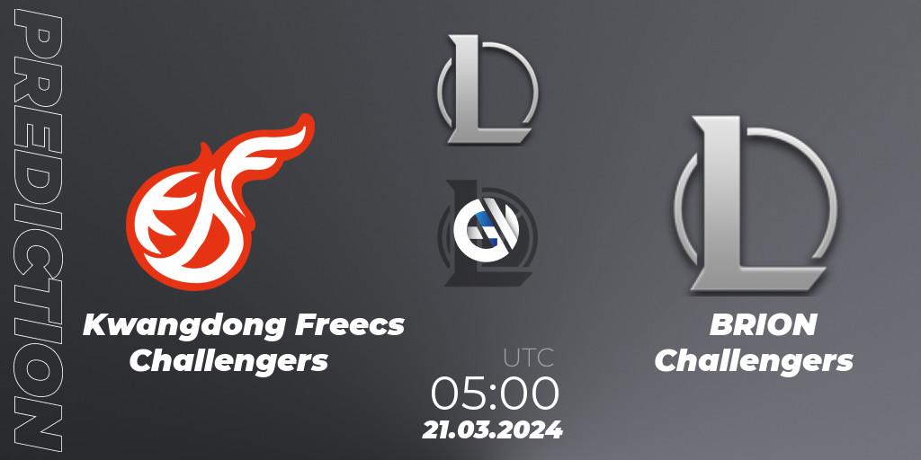 Kwangdong Freecs Challengers - BRION Challengers: прогноз. 21.03.2024 at 05:00, LoL, LCK Challengers League 2024 Spring - Group Stage