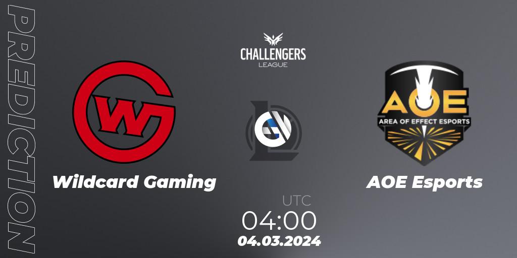 Wildcard Gaming - AOE Esports: прогноз. 04.03.2024 at 04:00, LoL, NACL 2024 Spring - Group Stage