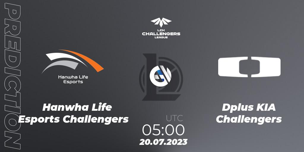 Hanwha Life Esports Challengers - Dplus KIA Challengers: прогноз. 20.07.2023 at 05:00, LoL, LCK Challengers League 2023 Summer - Group Stage