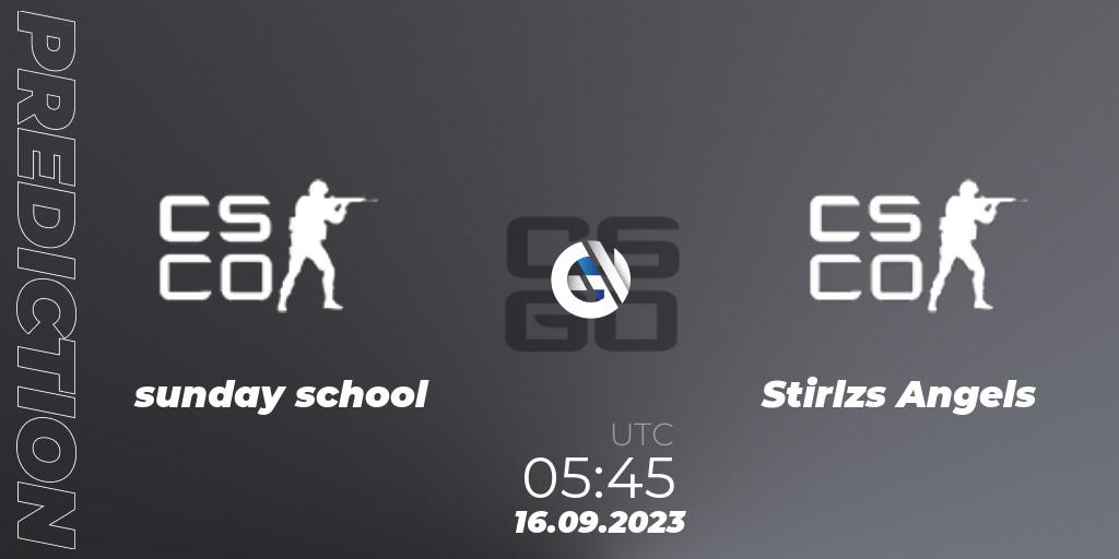sunday school - Stirlzs Angels: прогноз. 16.09.2023 at 05:45, Counter-Strike (CS2), CCT Oceania Series #1