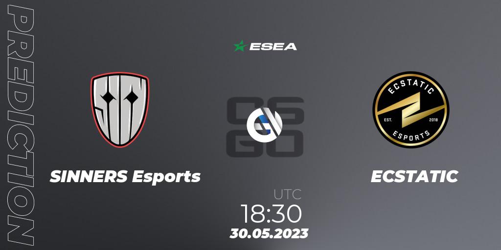 SINNERS Esports - ECSTATIC: прогноз. 30.05.2023 at 19:30, Counter-Strike (CS2), ESEA Advanced Season 45 Europe
