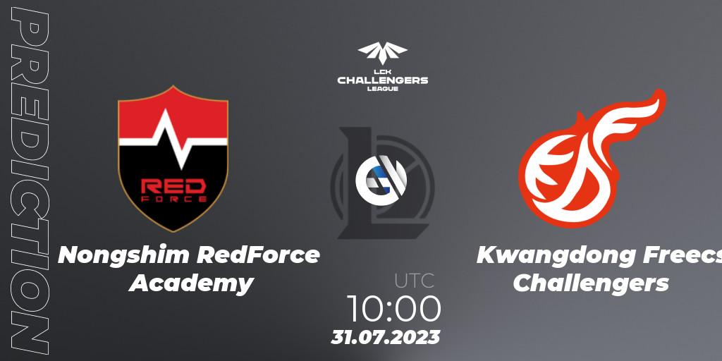 Nongshim RedForce Academy - Kwangdong Freecs Challengers: прогноз. 31.07.23, LoL, LCK Challengers League 2023 Summer - Group Stage