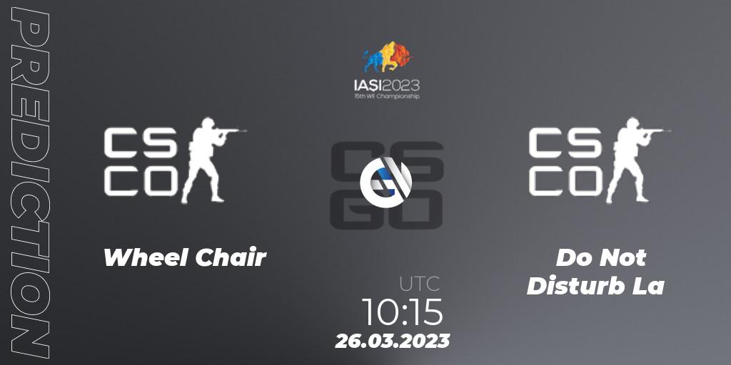 Wheel Chair Gaming - Do Not Disturb La: прогноз. 26.03.2023 at 11:50, Counter-Strike (CS2), IESF World Esports Championship 2023: Hong Kong Qualifier