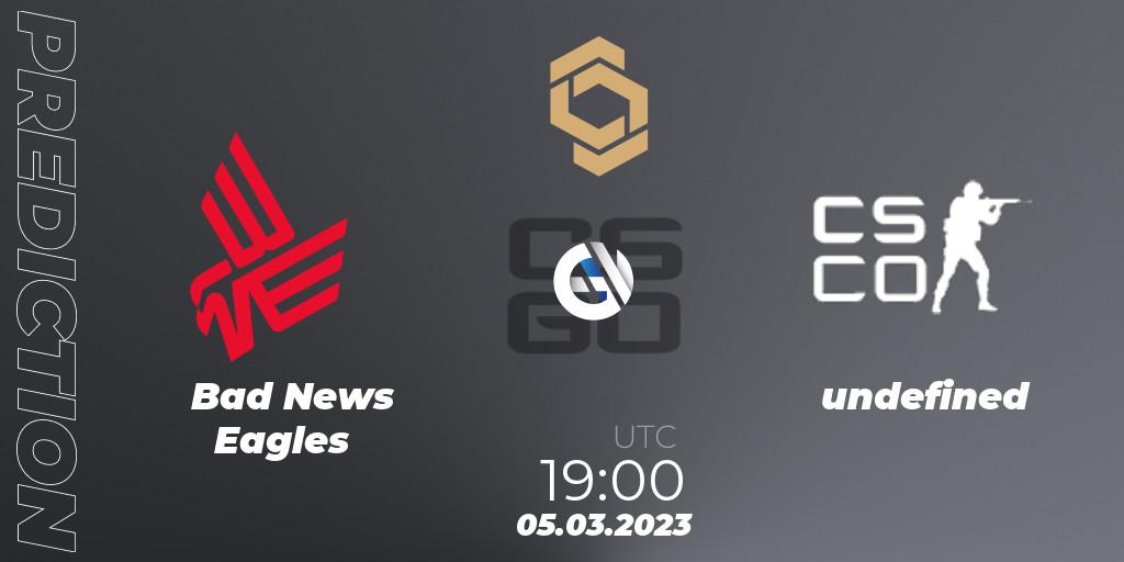 Bad News Eagles - undefined: прогноз. 05.03.23, CS2 (CS:GO), CCT South Europe Series #3