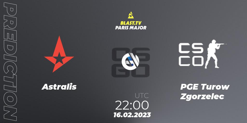 Astralis - PGE Turow Zgorzelec: прогноз. 16.02.2023 at 22:00, Counter-Strike (CS2), BLAST.tv Paris Major 2023 Europe RMR Closed Qualifier A