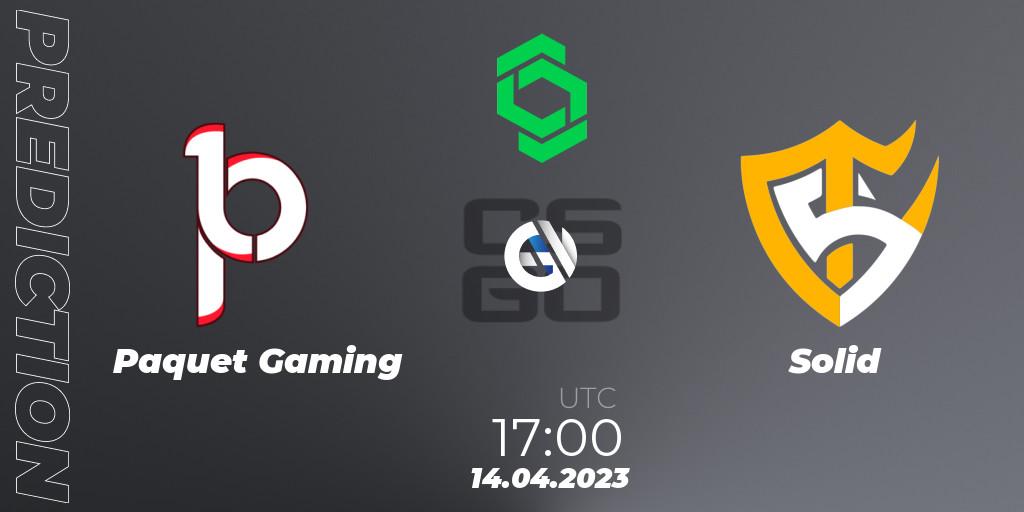 Paquetá Gaming - Solid: прогноз. 14.04.2023 at 17:35, Counter-Strike (CS2), CCT South America Series #6