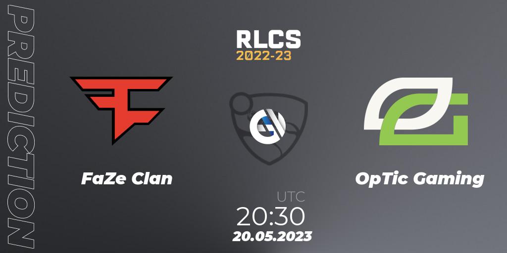 FaZe Clan - OpTic Gaming: прогноз. 20.05.2023 at 20:30, Rocket League, RLCS 2022-23 - Spring: North America Regional 2 - Spring Cup