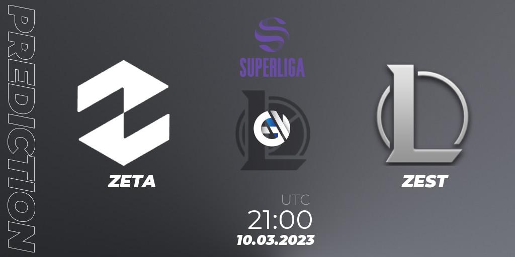 ZETA - ZEST: прогноз. 10.03.2023 at 21:00, LoL, LVP Superliga 2nd Division Spring 2023 - Group Stage