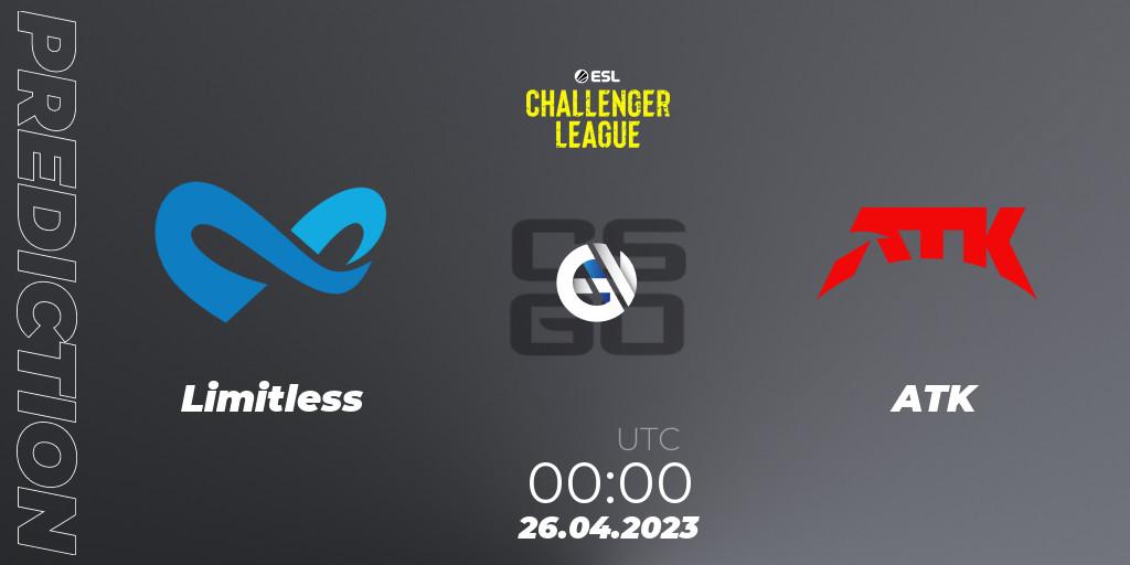 Limitless - ATK: прогноз. 26.04.2023 at 00:00, Counter-Strike (CS2), ESL Challenger League Season 45: North America