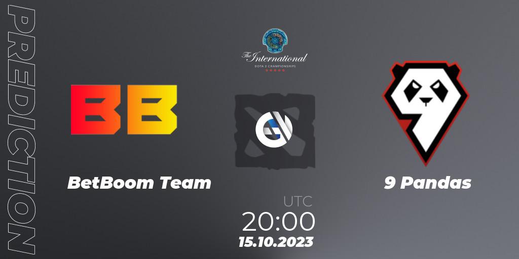 BetBoom Team - 9 Pandas: прогноз. 15.10.2023 at 18:58, Dota 2, The International 2023 - Group Stage