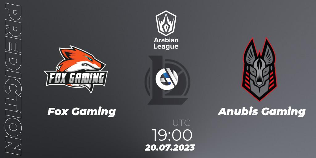 Fox Gaming - Anubis Gaming: прогноз. 20.07.23, LoL, Arabian League Summer 2023 - Group Stage