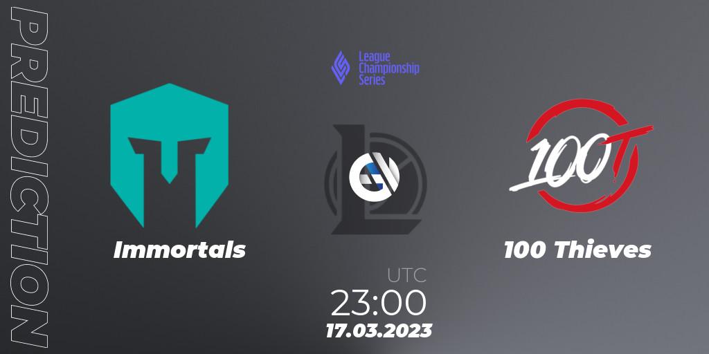 Immortals - 100 Thieves: прогноз. 18.03.23, LoL, LCS Spring 2023 - Group Stage