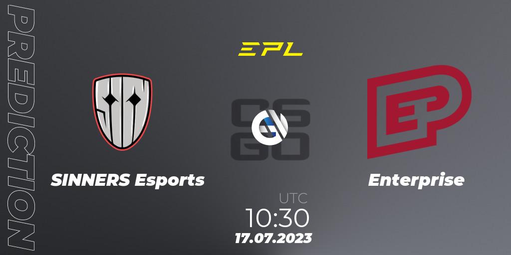 SINNERS Esports - Enterprise: прогноз. 17.07.2023 at 10:00, Counter-Strike (CS2), European Pro League Season 9