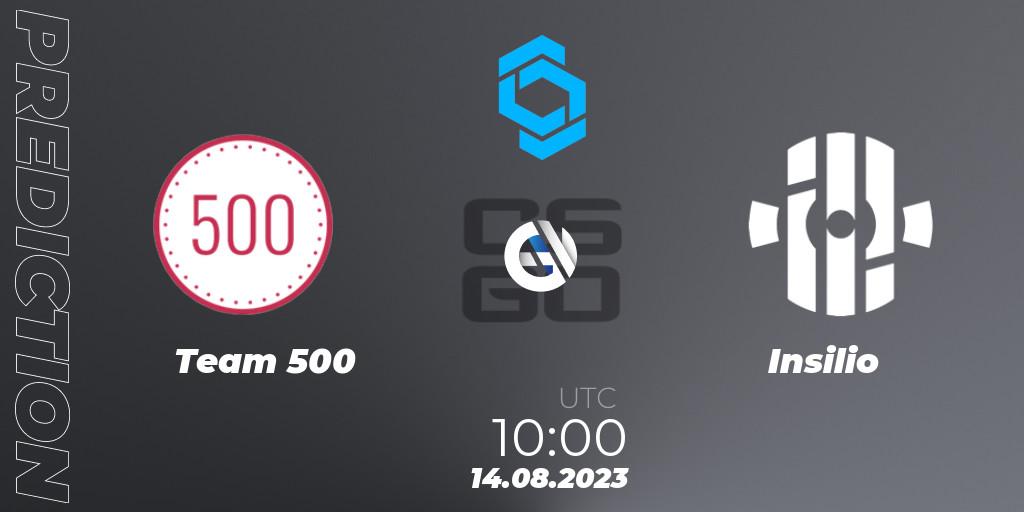 Team 500 - Insilio: прогноз. 14.08.2023 at 10:00, Counter-Strike (CS2), CCT East Europe Series #1