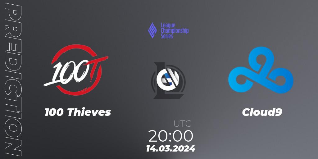 100 Thieves - Cloud9: прогноз. 14.03.2024 at 20:00, LoL, LCS Spring 2024 - Playoffs