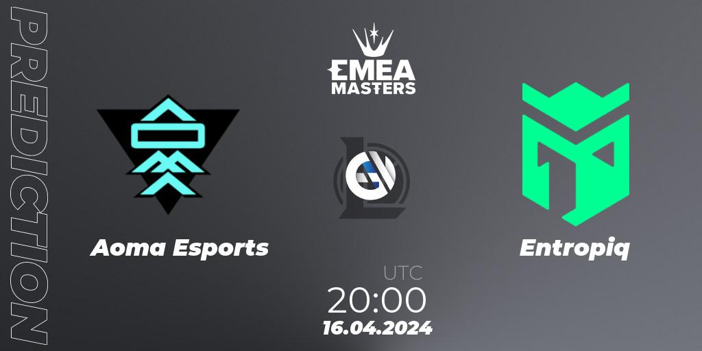 Aoma Esports - Entropiq: прогноз. 16.04.2024 at 20:00, LoL, EMEA Masters Spring 2024 - Play-In