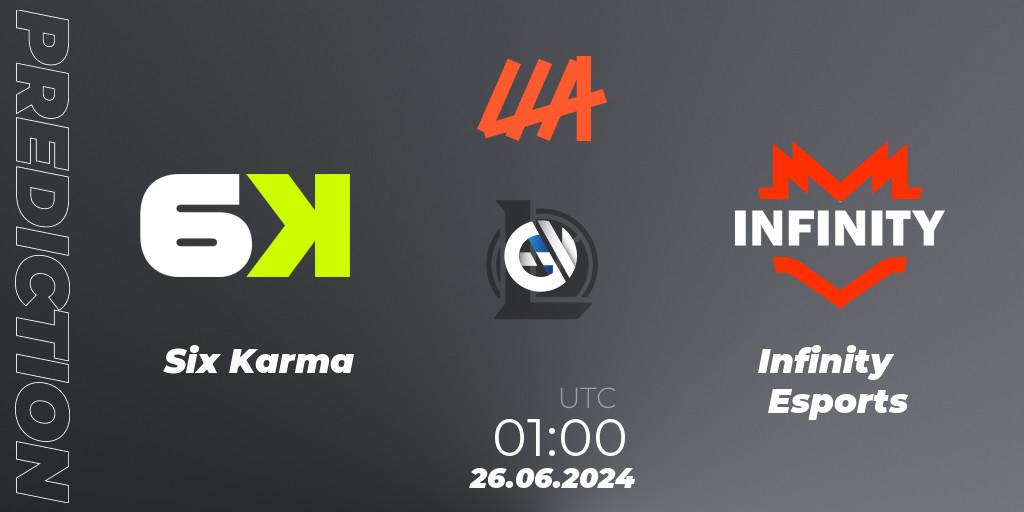 Six Karma - Infinity Esports: прогноз. 26.06.2024 at 01:00, LoL, LLA Closing 2024 - Group Stage