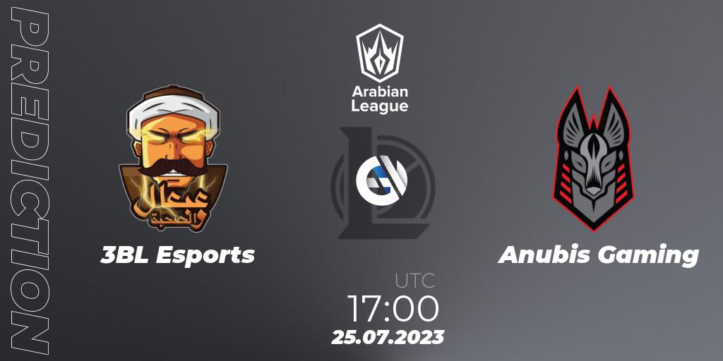 3BL Esports - Anubis Gaming: прогноз. 25.07.23, LoL, Arabian League Summer 2023 - Group Stage