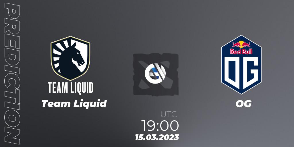 Team Liquid - OG: прогноз. 15.03.2023 at 20:47, Dota 2, DPC 2023 Tour 2: WEU Division I (Upper)