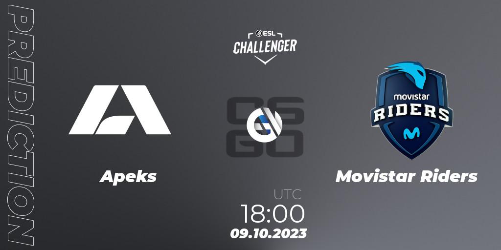 Apeks - Movistar Riders: прогноз. 09.10.2023 at 18:00, Counter-Strike (CS2), ESL Challenger at DreamHack Winter 2023: European Qualifier