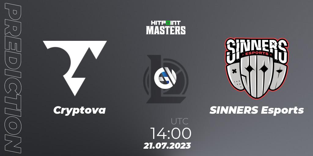 Cryptova - SINNERS Esports: прогноз. 21.07.23, LoL, Hitpoint Masters Summer 2023 - Group Stage