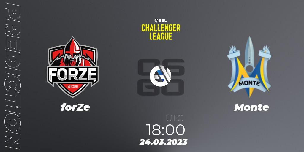 forZe - Monte: прогноз. 24.03.23, CS2 (CS:GO), ESL Challenger League Season 44: Europe
