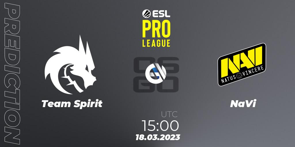 Team Spirit - NaVi: прогноз. 18.03.2023 at 15:30, Counter-Strike (CS2), ESL Pro League Season 17