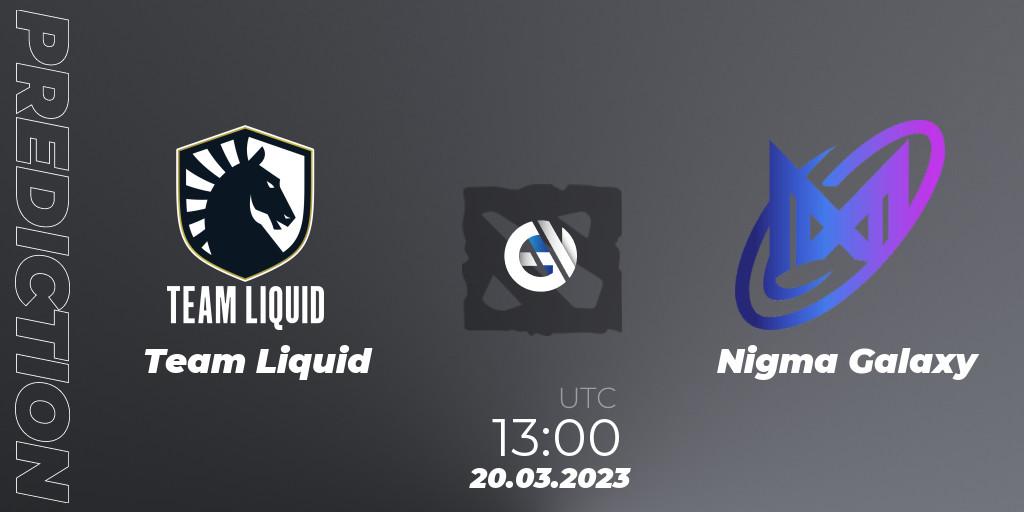 Team Liquid - Nigma Galaxy: прогноз. 20.03.2023 at 12:57, Dota 2, DPC 2023 Tour 2: WEU Division I (Upper)